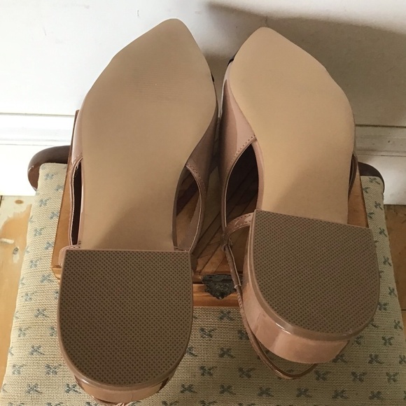 Steve Madden Allure Slingback PointToe 1”Heel FlatTan patent back toecap 8.5 NWT - Picture 5 of 7